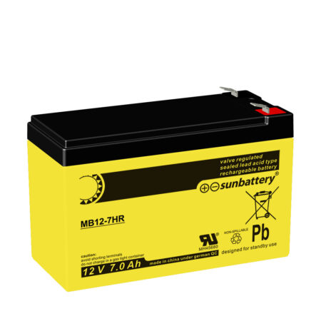 SUN Battery MB12-7HR Highrate HR 7Ah T2 AGM 12V Batterie