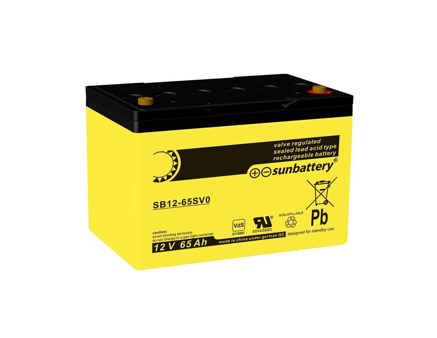 SUN Battery SB12-65SVO 65Ah M6 AGM 12V Batterie