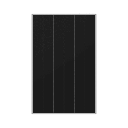 Frontansicht des ZEUS 3.0+ White Solarmoduls (485Wp) mit schwarzer Zellfläche und weißem Rahmen.