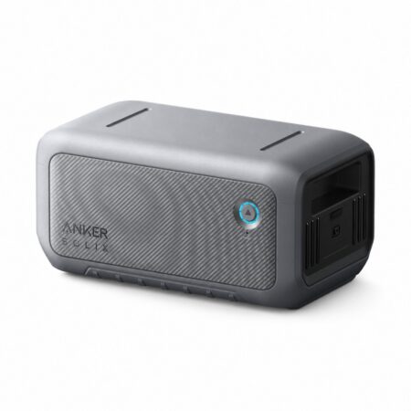 Anker SOLIX BP2000 Erweiterungsakku Gen 2 mit 2048 Wh in Schrägansicht mit Anker-SOLIX-Logo und Taste