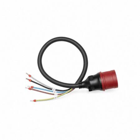 Anker SOLIX CEE-32A Drehstromstecker in Rot mit 0,6 m Anschlusskabel und fünf Adern mit Aderendhülsen