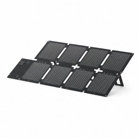Anker SOLIX PS60 faltbares Solarpanel 60 W aufgeklappt mit ausgeklapptem Ständer