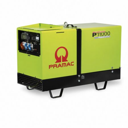 Pramac P 11000 schallgedämmter Diesel-Stromerzeuger 400 V / 230 V mit Yanmar-Dreizylindermotor und CEE-Drehstromsteckdose