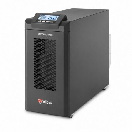 Riello Sentinel Tower STW Online-USV 5–10 kVA, Schrägansicht mit LCD-Display