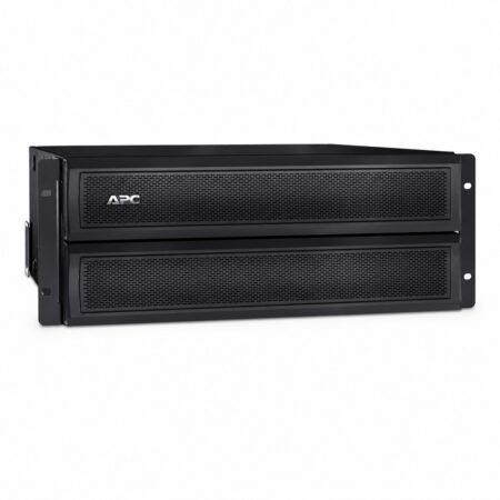 APC Smart-UPS X SMX120BP externes 120-V-Akkupack im Rackgehäuse mit 4 Höheneinheiten, Schrägansicht von vorn