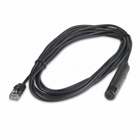 APC Temperatur- und Feuchtigkeitssensor AP9335TH mit Sensorkopf, aufgewickeltem Kabel und RJ45-Stecker